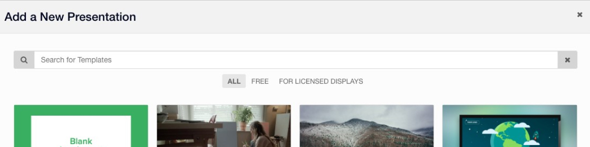 A screenshot of the top of the Template Library window